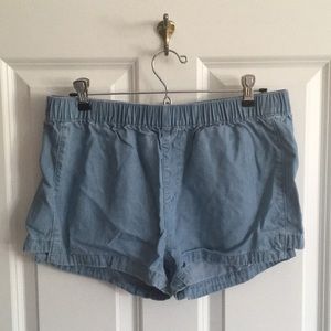 fake denim shorts